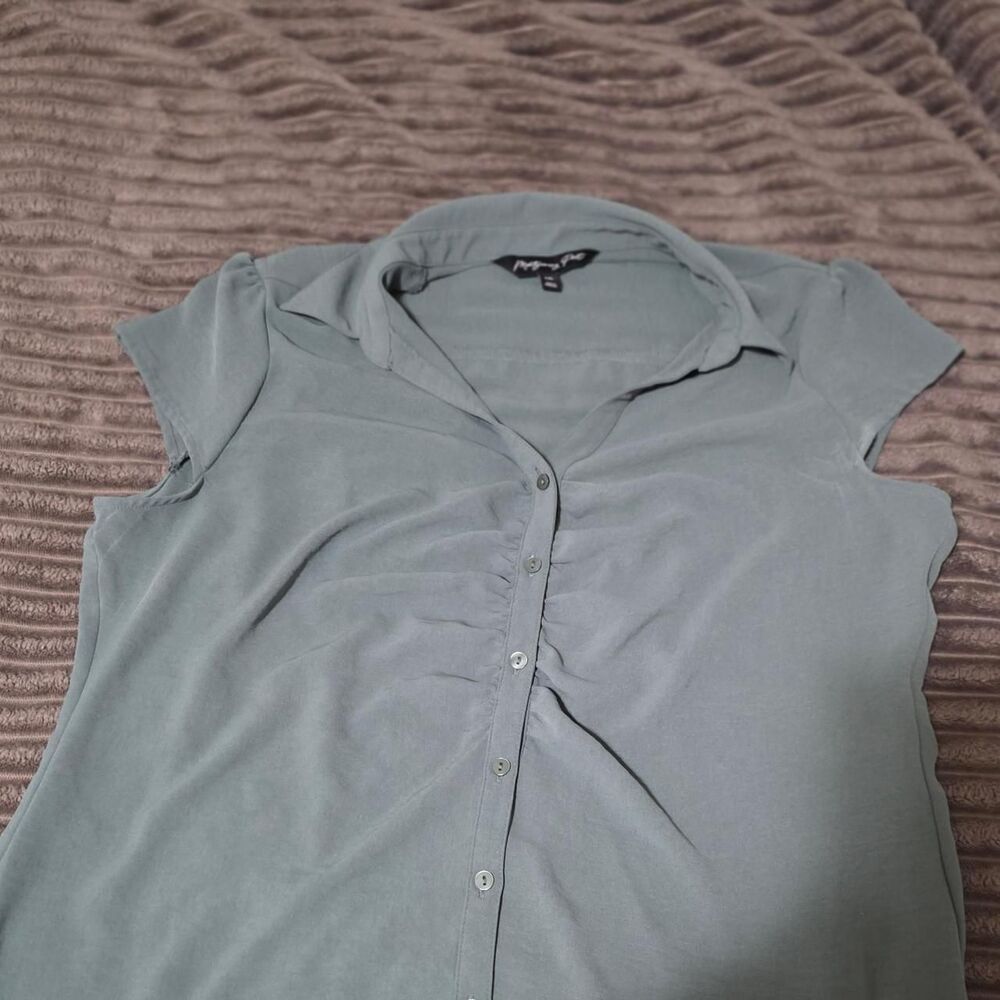 Montgomery Post Women's Green Button Down Blouse XXL